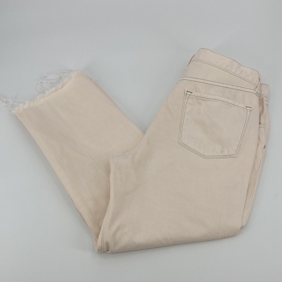 J Brand Wynne 100% Cotton High Rise Button Fly Crop Raw Hem Straight Jeans 32 - Picture 13 of 15